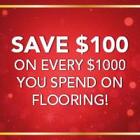 Save $100 on every $1000 you spend on flooring
