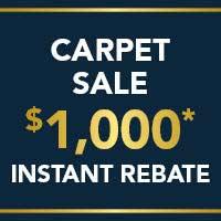 $1000 instant rebate on carpet with free furniture moving, free removal of existing carpet, free professional installation and free financing!  